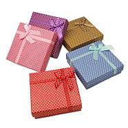 Valentines Day Gifts Packages Cardboard Jewelry Set Boxes, Rectangle, with Sponge, Mixed Color, 90x70x26mm(X-CBOX-B001-M)