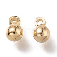 Brass Charms, Long-Lasting Plated, Round, Real 24K Gold Plated, 6x4mm, Hole: 1.2mm(KK-H759-46B-G)