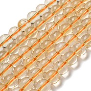Natural Citrine Beads Strands, Round, 6mm, Hole: 1mm, about 65pcs/strand, 15 inch(G-G212-6mm-29-01)