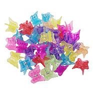 Kids Hair Accessories, Plastic Claw Hair Clips, with Glitter Powder, Butterfly, Mixed Color, 17~18x18~19x21~22mm(OHAR-S197-075B)