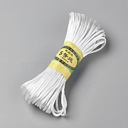 Korean Polyester Cord, Chinese Knotting Cord, Rattail Satin Cord, White, 2.5mm, about 21.87 yards(20m)/bundle(NWIR-WH0004-23)