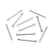 304 Stainless Steel Link Connectors, Stainless Steel Color, 20x2x1mm, Hole: 1.2mm(STAS-S117-019C)
