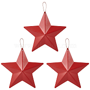 Iron Pendant Decoration, Star, for Christmas Tree, Red, 195mm(HJEW-WH0042-37)