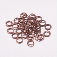 Eco-Friendly Brass Jump Rings, Open Jump Rings, Cadmium Free & Lead Free, Red Copper, 5x0.8mm, 20 Gauge, Inner Diameter: 3.4mm, Hole: 3mm, about 8928pcs/500g(KK-M165-5mm-03R-RS)