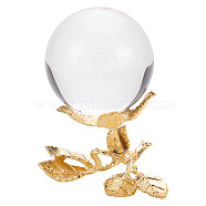 Rose Shaped Crystal Ball Display Stand Alloy Metal Base, Crystal Sphere Stand for Home Decoration, Golden, Tray: 40.5mm, 84.5x80x57.5mm(DIY-WH0430-065G)