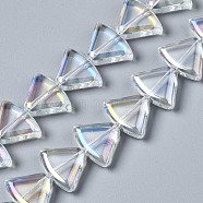 Electroplate Glass Beads Strands, AB Color, Triangle, Clear AB, 12x16x5mm, Hole: 1mm, about 50pcs/strand, 24.02 inch(61cm)(EGLA-N008-002-A01)