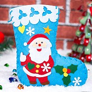 DIY Non-woven Fabric Christmas Sock Kits, including Fabric, Needle, Cord, Santa Claus(DIY-Q031-02A)