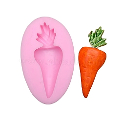 Food Grade Carrot Silicone Molds, Fondant Molds, Baking Molds, Chocolate, Candy, Biscuits, UV Resin & Epoxy Resin Jewelry Making, Hot Pink, 67x41x14mm, Inner Size: 60x23mm(DIY-F045-29)