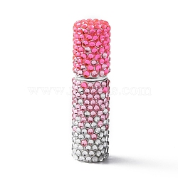 Empty Portable Aluminum Perfume Spray Bottles, Mist Atomizer, with Glass Rhinestone, Refillable Bottle, Deep Pink, 2.25x8.55cm, Capacity: 5ml(0.17fl. oz)(FIND-WH0125-79)