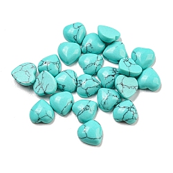Dyed Synthetic Turquoise Cabochons, Heart, 8x8x3.5mm(G-H309-01-10)