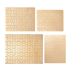 4Pcs 4 Style Paper Heat Press Thermal Transfer Crafts Puzzle, Rectangle, Goldenrod, 1 set/style(DIY-TA0003-58B)