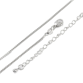 Brass Box Chain Necklaces, Platinum, 16.14 inch(41cm)