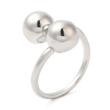 Large Ball Cluster Finger Ring, Brass Ring for Women, Platinum, 1.9~17mm, Inner Diameter: US Size 7 1/4(17.5mm)