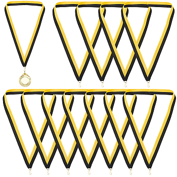 40Pcs Polyester Medal Straps, Award Neck Ribbons, Medal Lanyards, with Iron Clasps, Gold, 864x22mm