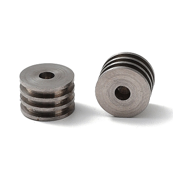 303 Stainless Steel Beads, Half Drilled, Grooved Column, Stainless Steel Color, 8x6mm, Hole: 3.1mm