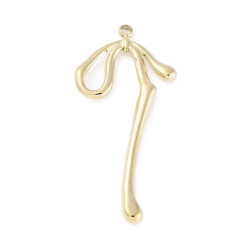 304 Stainless Steel Pendants, Bowknot Charm, Real 14K Gold Plated, 32.5x15.5x2.5mm, Hole: 1.5mm