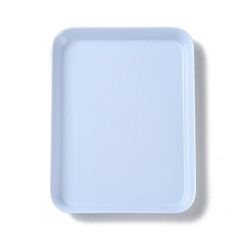 Rectangle Plastic Jewelry Plates, Storage Tray for Rings, Necklaces, Earrin, Light Sky Blue, 18.5x14.1x1.7cm