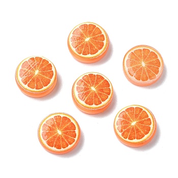 Fruit Series Opaque Resin Cabochons, Orange, 10x3.5mm