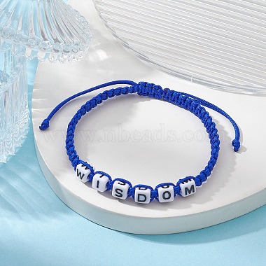 bracelets de perles tressées en acrylique mot sagesse(BJEW-JB09454)-4