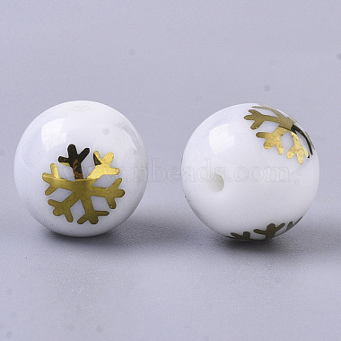 Christmas Opaque Glass Beads(X-EGLA-R113-01C)-2
