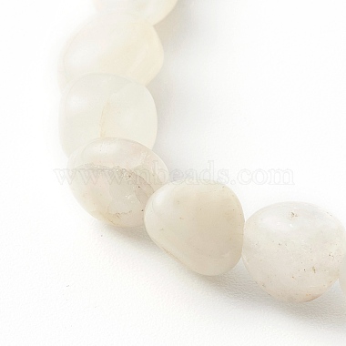 Bracelets extensibles en perles de pierre de lune blanche naturelle pour enfants(X-BJEW-JB06250-02)-5