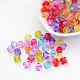Mixed Color Chunky Dyed Transparent Acrylic Faceted Bicone Spacer Beads for Kids Jewelry(X-DBB8mm)-1