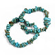 Unisex Chip Synthetic Turquoise(Dyed) Beaded Stretch Bracelets(BJEW-S143-05)-1