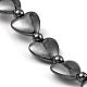 Colliers de perles d'hématite non magnétiques synthétiques en forme de cœur pour femmes et hommes(NJEW-E097-08)-2