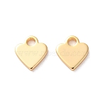Brass Pendants, Heart Charms, Real 18K Gold Plated, 7x6.5x1mm, Hole: 1.5mm(KK-L221-020G)