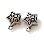 304 Stainless Steel Tube Bails, Star, Antique Silver, 14x12x8mm, Hole: 1.7mm, Inner Diameter: 5mm(SA-CBA9DCB-05AS)