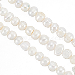 1 Strand Natural Cultured Freshwater Pearl Beads Strands, Potato, Seashell Color, 6~11.5x7~9mm, Hole: 0.6mm, about 46~47pcs/strand, 13.58~13.78 inch(34.5~35cm)(PEAR-HY0001-09)