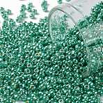 TOHO 11/0 Round Beads, Japanese Seed Beads, (PF561) PermaFinish Teal Aqua Metallic, 2.2mm, Hole: 0.8mm, about 5555pcs/50g(SEED-XTR11-PF0561)