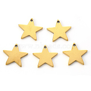 Vacuum Plating 304 Stainless Steel Charms, Laser Cut, Star, Golden, 12x13x1mm, Hole: 1mm(STAS-N092-67G)