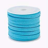 Faux Suede Cord, Faux Suede Lace, Pale Turquoise, 5x1.5mm, about 5.46 yards(5m)/roll, 25rolls/bag(LW-R003-5mm-1081)
