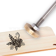 Stamping Embossing Soldering Brass with Stamp, for Cake/Wood, Flower Pattern, 30mm(AJEW-WH0113-15-130)