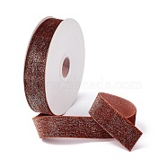 10 Yards Polyester Velvet Ribbon, Silver Glitter Ribbon, for DIY Jewelry Making, Dark Red, 1 inch(25~26mm)(OCOR-C004-05E)