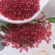 MIYUKI Delica Beads, Cylinder, Japanese Seed Beads, 11/0, (DB0062) Light Cranberry Lined Topaz Luster, 1.3x1.6mm, Hole: 0.8mm, about 2000pcs/10g(X-SEED-J020-DB0062)