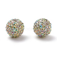 Chunky Resin Rhinestone Bubblegum Ball Beads, for Basketball Wives Hoop Earrings, AB Color, Round, Clear AB, Size: about 20mm in diameter, hole: 2.5mm(RESI-A001-1)