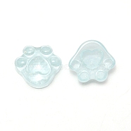 Transparent Resin Cabochons,  with Glitter Powder, Claw, Light Cyan, 15.5x17.5x8mm(RESI-CJC0014-02B)