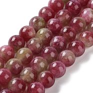 Dyed Natural Malaysia Jade Beads Strands, Round, Medium Violet Red, 6mm, Hole: 1mm, about 31pcs/strand, 7.48 inch(19cm)(G-G021-02A-01)
