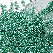TOHO Round Seed Beads, Japanese Seed Beads, (PF561) PermaFinish Teal Aqua Metallic, 11/0, 2.2mm, Hole: 0.8mm, about 5555pcs/50g(SEED-XTR11-PF0561)