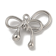 Alloy Pendants, Cadmium Free & Nickel Free & Lead Free, Bowknot, Platinum, 18x21x4.5mm, Hole: 1.4mm(PALLOY-F312-58P)