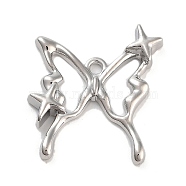 Alloy Pendants, Butterfly, 24.5x21x3.5mm, Hole: 1.8mm(PALLOY-U003-08D-S)