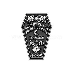 Divination Board Theme Enamel Pin, Platinum Tone Alloy Badge for Backpack Clothes, Hexagon, 30x19mm(PW-WG42540-06)