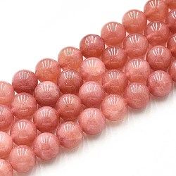 Natural Quartz Beads Strands, Dyed, Round, Imitation Sunstone, Dark Salmon, 8~8.5mm, Hole: 0.9~1mm, about 45~47pcs/strand, 14.96~15.35 inch(38~39cm)(G-N355-8mm-22)