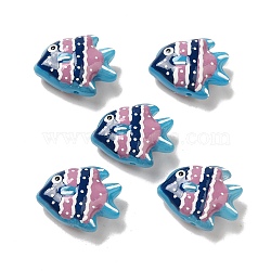 Handmade Lampwork Beads, Fish, Pale Violet Red, 17.5~18x22.5~23x10~10.5mm, Hole: 1~1.2mm(LAMP-G162-02D)