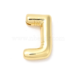 Rack Plating Brass Pendants, Balloon Letter Charm, for Personalized Name Necklaces Making, Long-Lasting Plated, Lead Free & Cadmium Free, Real 18K Gold Plated, Letter J, 22x13x5.5mm, hole: 3x2mm(KK-R143-21G-J)