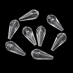 Transparent Acrylic Beads, Faceted, Teardrop, Clear, 21x11mm, Hole: 2mm(X-TACR-351-01)