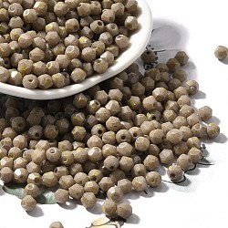 Picasso Baking Paint Glass Seed Beads, Bicone, Dark Khaki, 4.5x4mm, Hole: 1.1mm, about 142pcs/10g(X1-SEED-A032-02A-21)