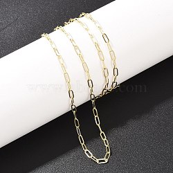 2.5MM Brass Paperclip Chain Necklaces for Men Women, Real 18K Gold Plated, 18.54 inch(47.1cm)(NJEW-L012-01G)